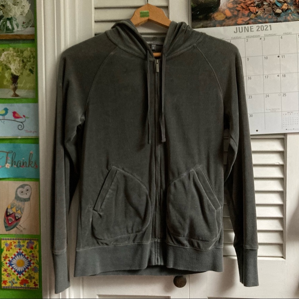 Grey Velour/ Velvet Sweatshirt